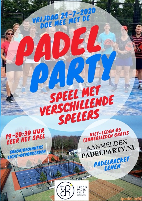 Flyer Padel Party beginners juli 2020