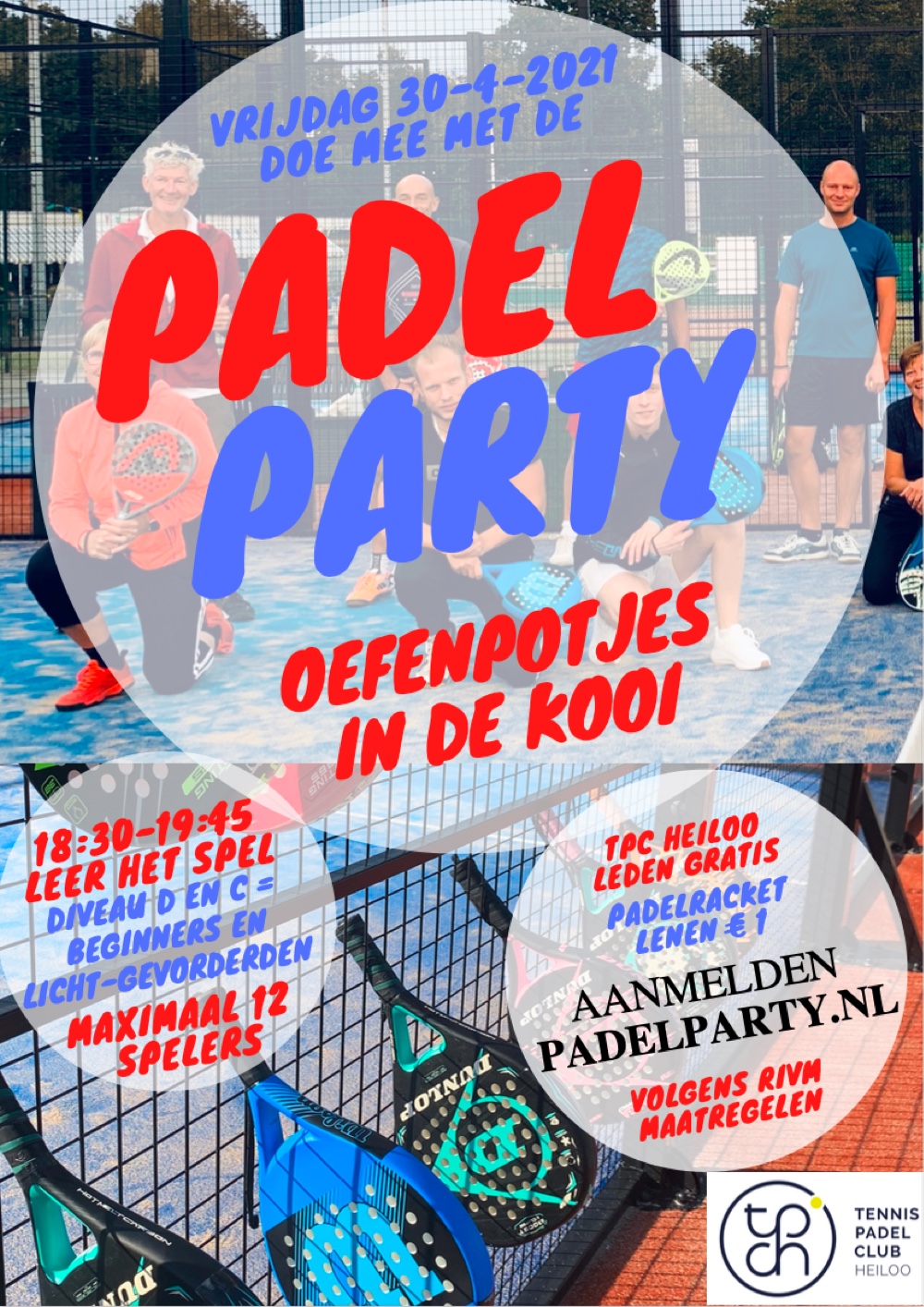 Flyer Padel Party 30 april 2021