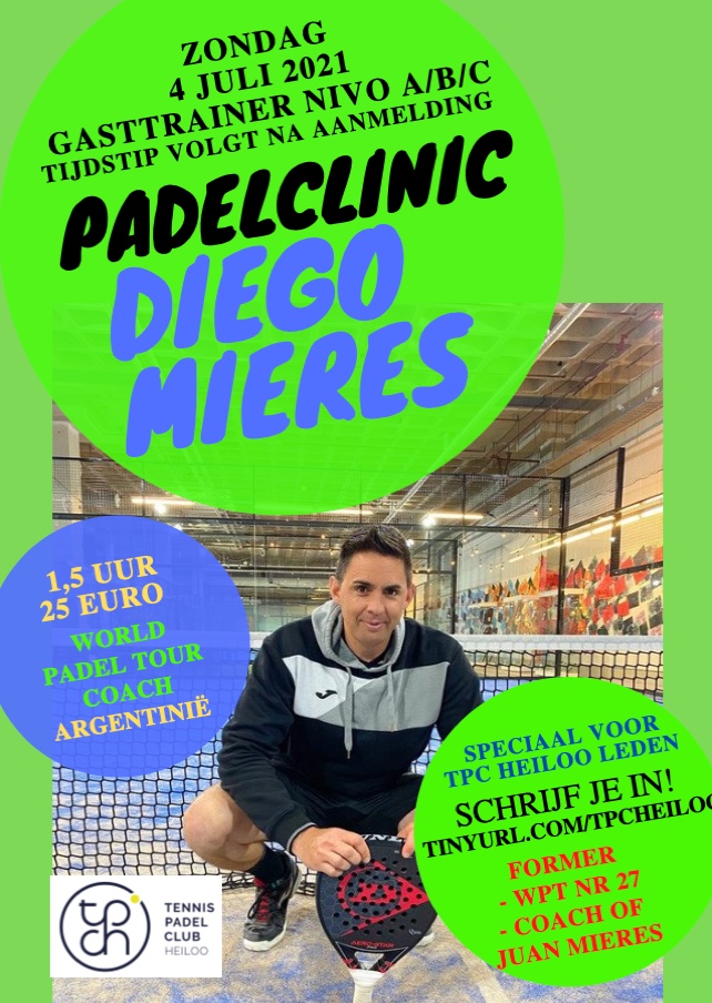 Flyer Padelclinics Diego Mieres